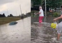 Reshjet e dendura përmbytin zona në Shkup, vështirësi në rrugë dhe kanalizime